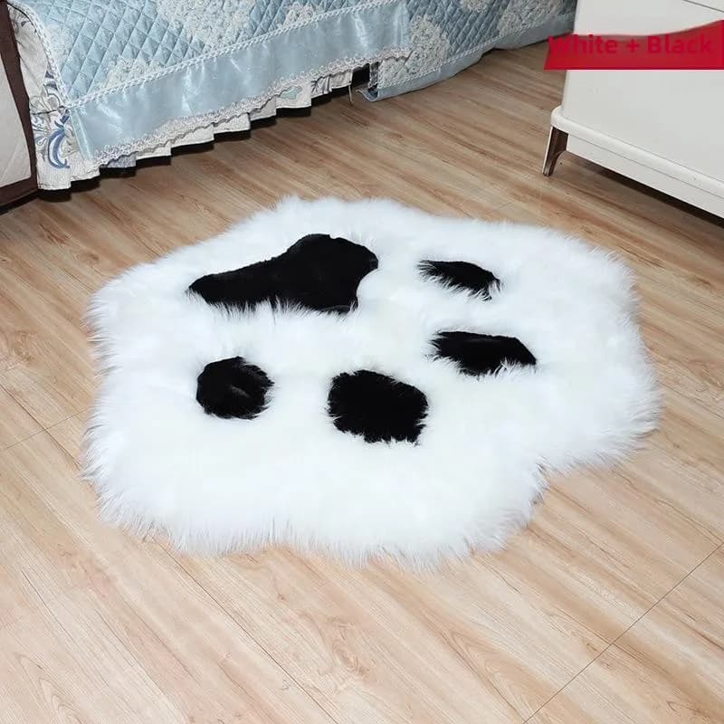 Cute Claw Shaped Carpet High And Low Hair Living Room Cartoon Cartoon Rug Children's Room Bedroom Home Use Sofa Pad