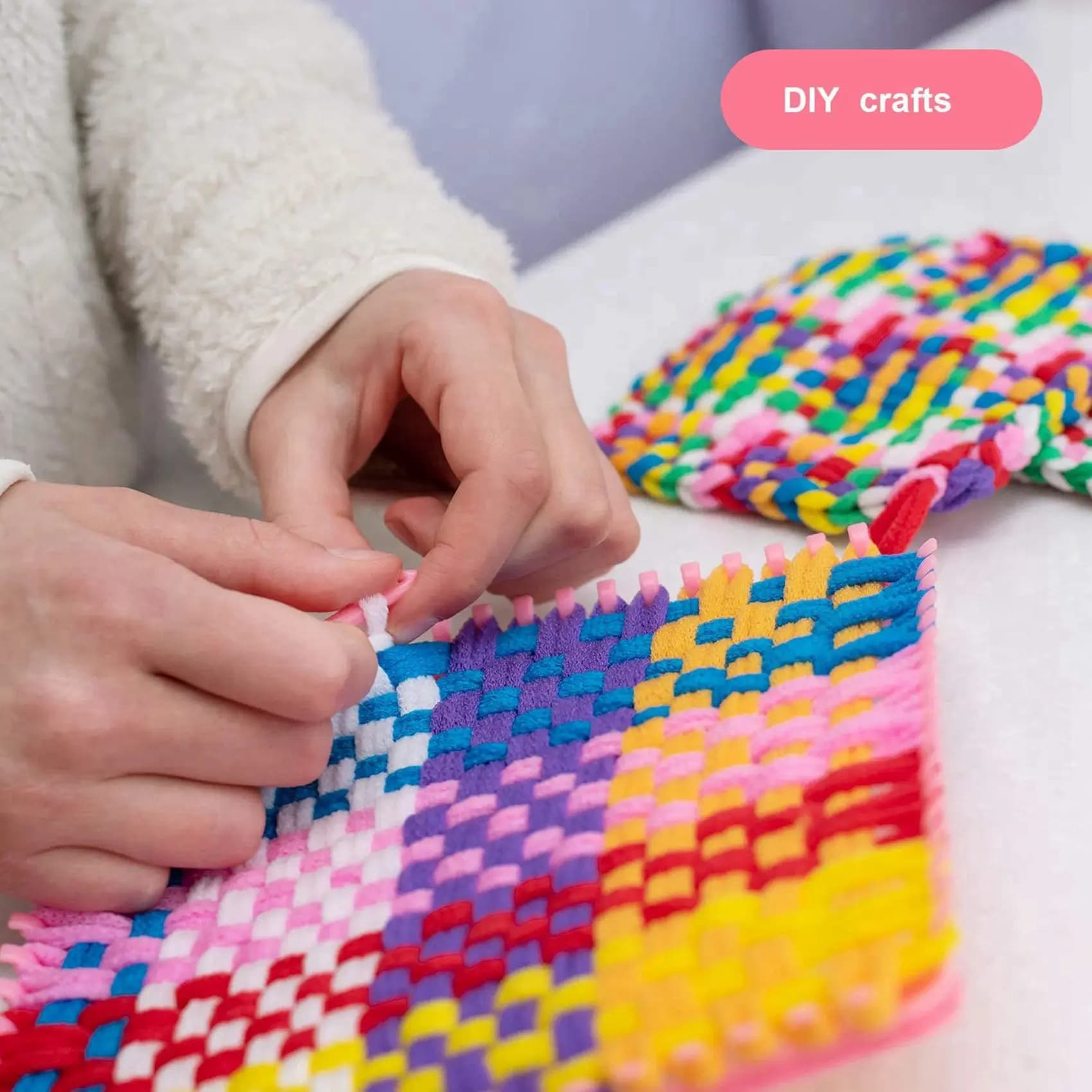 ABSS-384 Pcs 7 Inches Potholder Loops Weaving Loom Loops Weaving Craft Loops With 12 Colors For DIY Crafts Supplies A