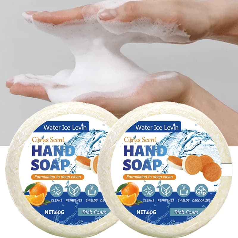 Hyaluronic Acid & Collagen Hand Soap, Deep Cleansing Moisturizing Citrus Scented Liquid Soap for Smooth Hands 60g