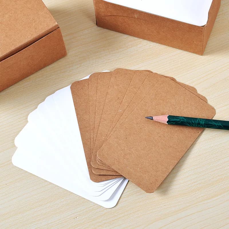 20/50/100pcs Retro Double Sided Carta di Carta Kraft Vuota Carta di Parola Nota Carta di Messaggio Cartolina FAI DA TE Regalo di Auguri carta di invito