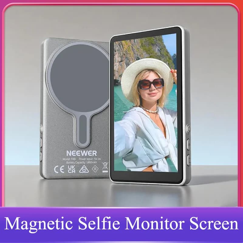 NEEWER Magnetic Vlog Selfie Phone Screen Rear Camera Selfie Monitor Display For Android Xiaomi 15 iPhone 16 15 Pro Max Samsung