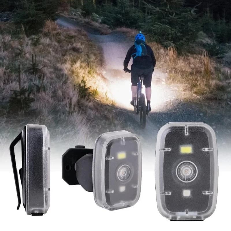 Fanale posteriore per mountain bike Luce per bicicletta Luce per casco Ricarica USB Equilibrio Luce di sicurezza per bici Luce da corsa notturna