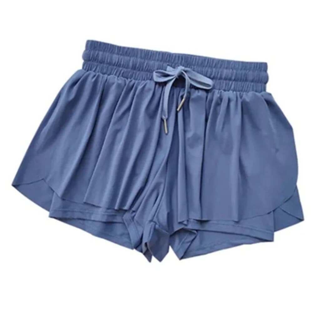 Pantaloncini Sportivi da Donna a Vita Alta, Doppio Strato 2 in 1, per Corsa, Palestra, Yoga, Casual e Fluido, per Fitness