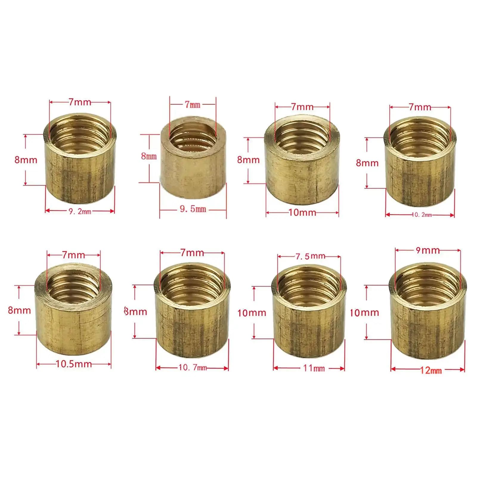 Kit di Riparazione per Puntali di Stecche da Biliardo, Anelli in Ottone Leggeri, Parti in Rame per Accessori da Biliardo
