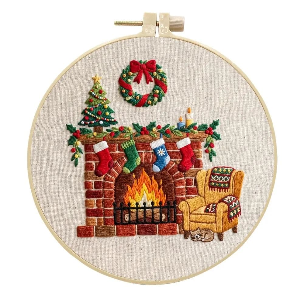 DIY Christmas Embroidery Kit Santa Claus Colorful Christmas Sewing Kits Handmade Hand-stitched Punch Needle Kits Wall Decor