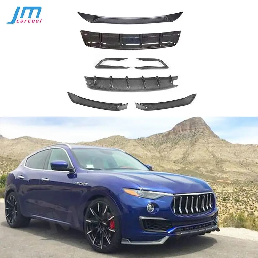 Front bumper in carbon fiber Spoiler Splitter Mesh Covers Rear diffuser Accessories for Maserati Levante Berlina 4 doors 2016-2019