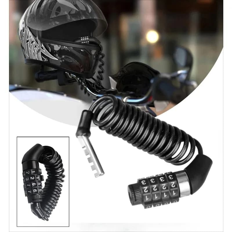 Bicycle lock Mini steel cable Password lock Bicycle helmet lock 4 digit portable password lock Telescopic lock Combination lock