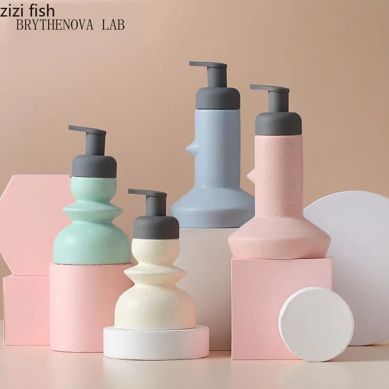 Ceramic Foaming Soap Pump Bottle Dispenser Liquid Dispenser Nordic Sub-bottling Foam Mousse Press Bottles Bathroom Accessories