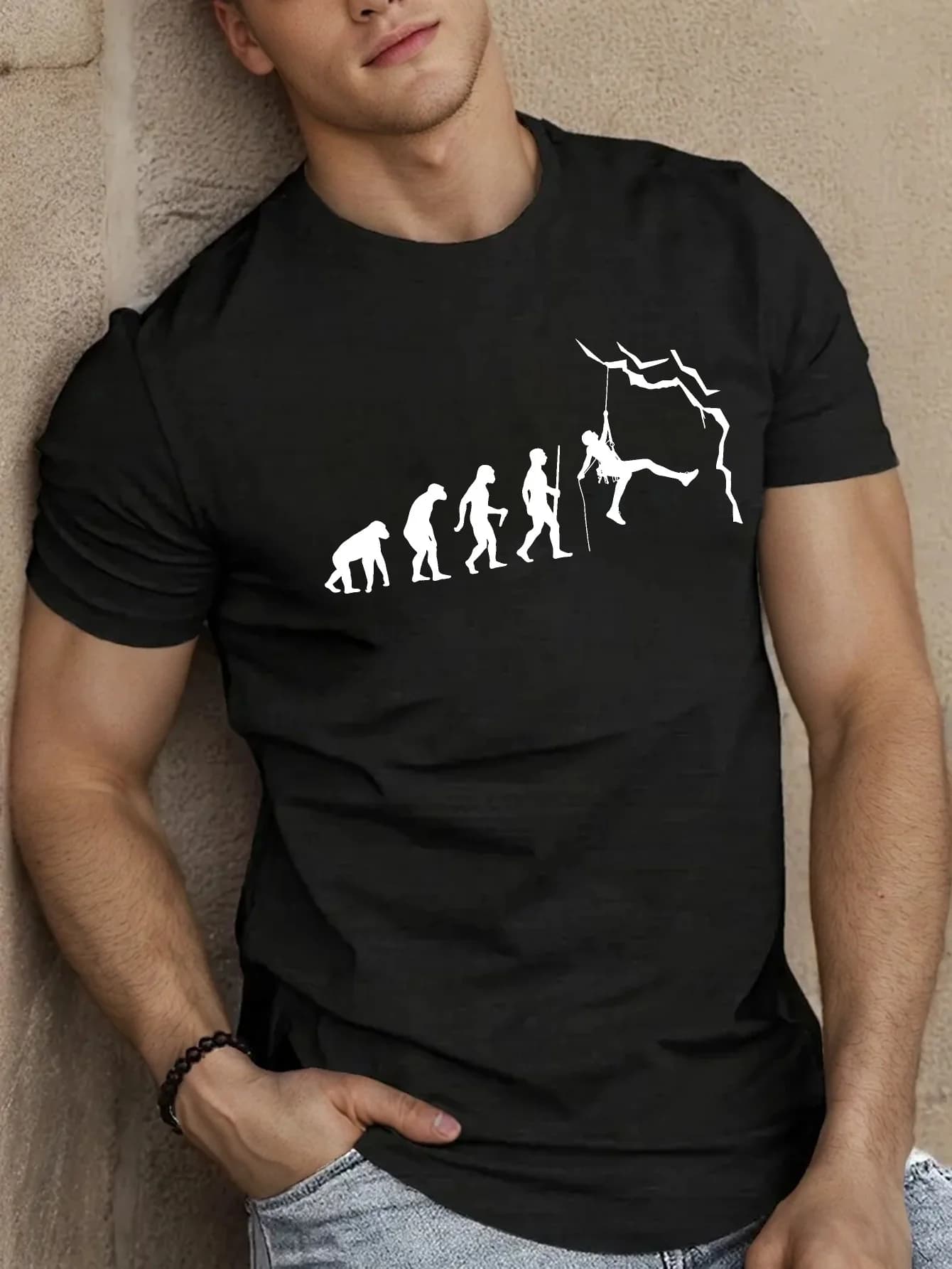 Men's Short Sleeved T-shirt Climbing Evolution Summer