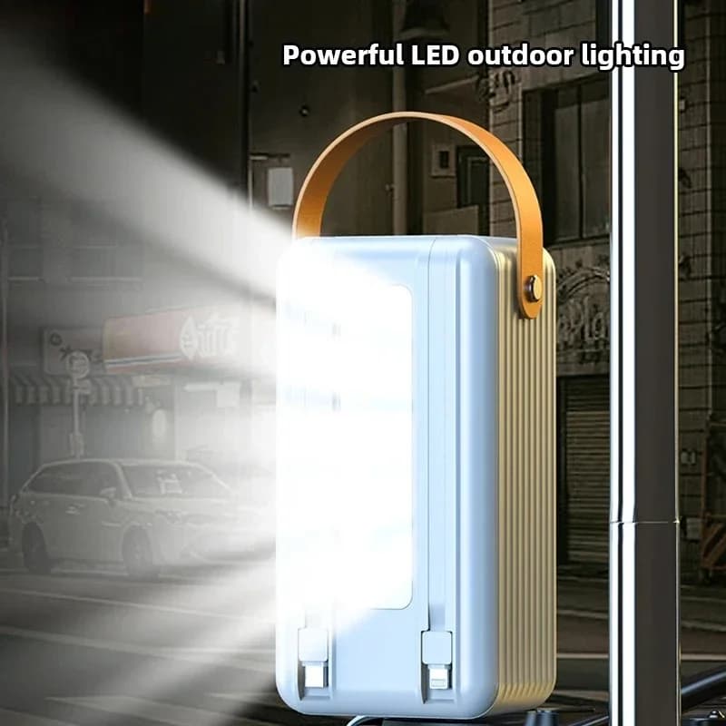 Power Bank portatile da 80000 mAh con cavo USB C LED Batteria di ricambio esterna a ricarica rapida da 22,5 W per IPhone Samsung Xiaomi Huawei