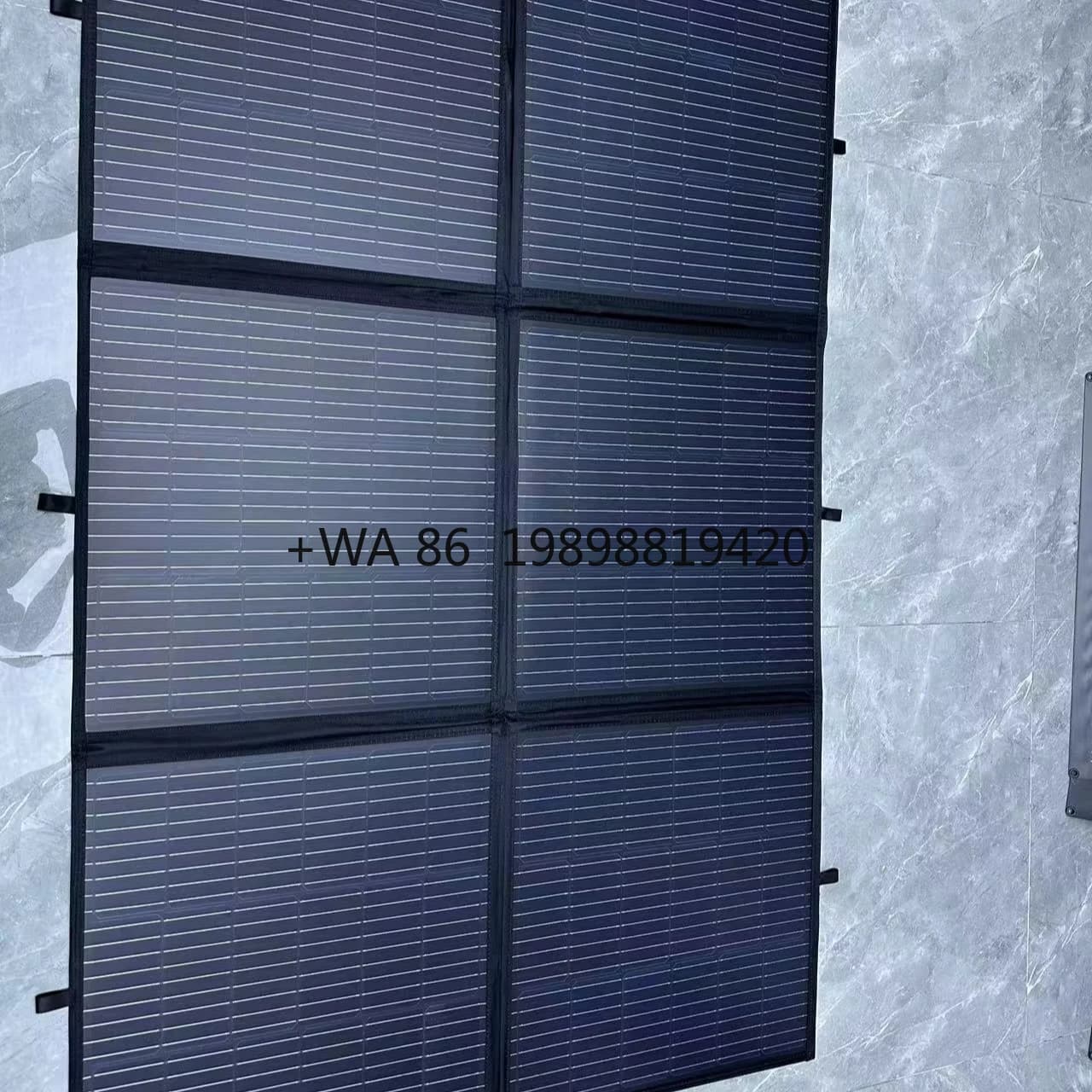 Pannello solare portatile per accumulo di energia da 300 W per campeggio intelligente pieghevole da viaggio all'aperto fornito dalla Cina Borsa per batteria in tessuto