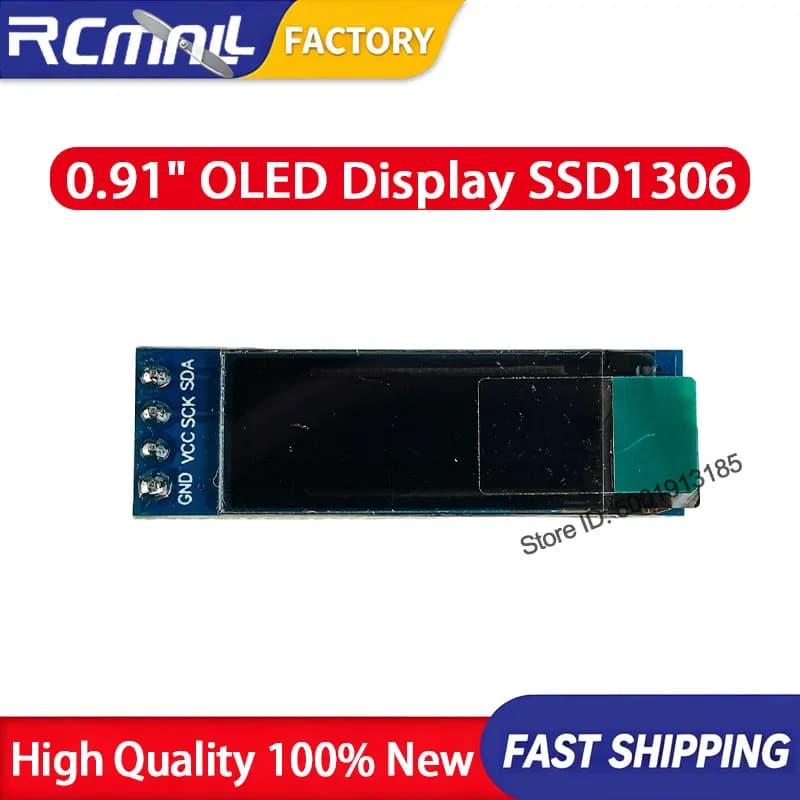 0.91 Inch OLED Display Module 128x32 SSD1306 I2C Screen 4 Pin Compatible with Arduino Raspberry Pi Home Office Setup Essentials