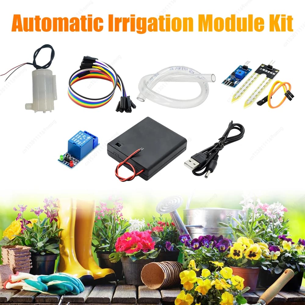 Fa-da-Te Kit for Automatic Irrigation with Sound Humidity Sensor, Mini Water Pump and 50cm Tube for Arduino