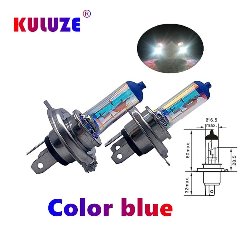 2 pezzi H4 12V55W arcobaleno blu plasma P43t auto quarzo lampadina alogena fendinebbia faro per automobile