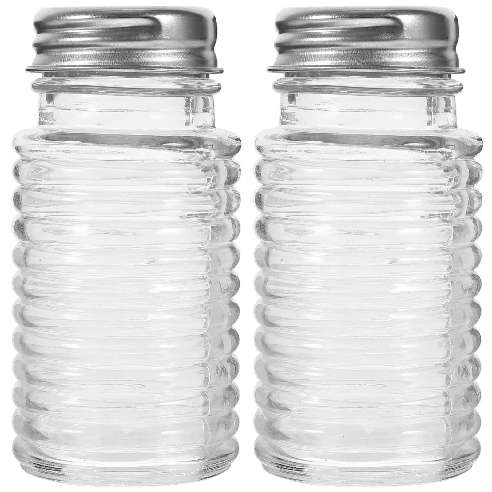 Set di 2 saliere e pepiere in vetro, piccoli dispenser per spezie, bottiglie portatili per condimenti da cucina per la casa