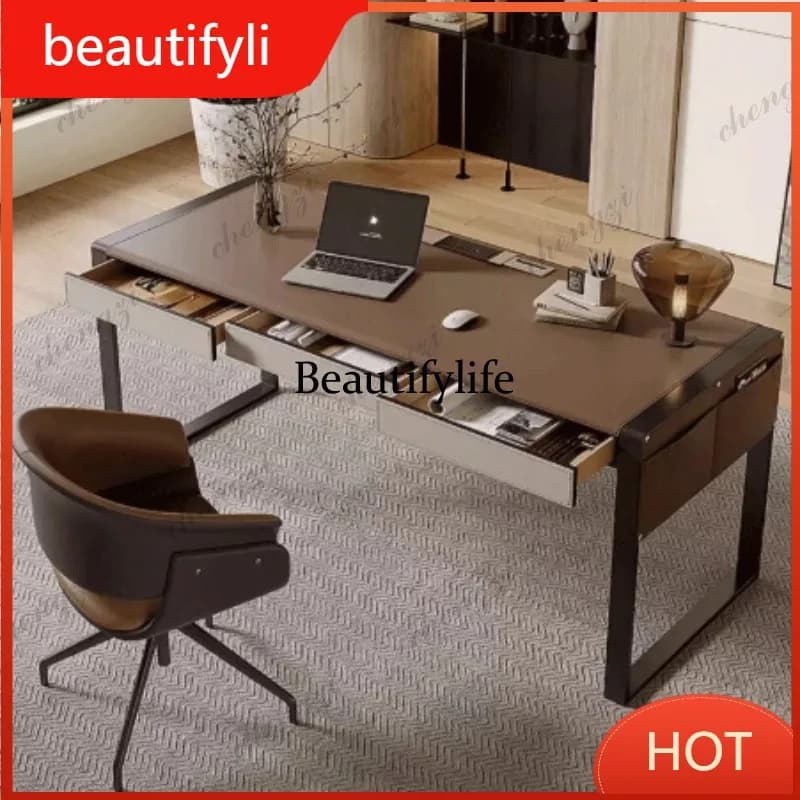 A139 Rectangular Drawers Computer Desks Modern Luxury Writing Workstation Office Desks Organizer Standing Mesa Computador Furnit