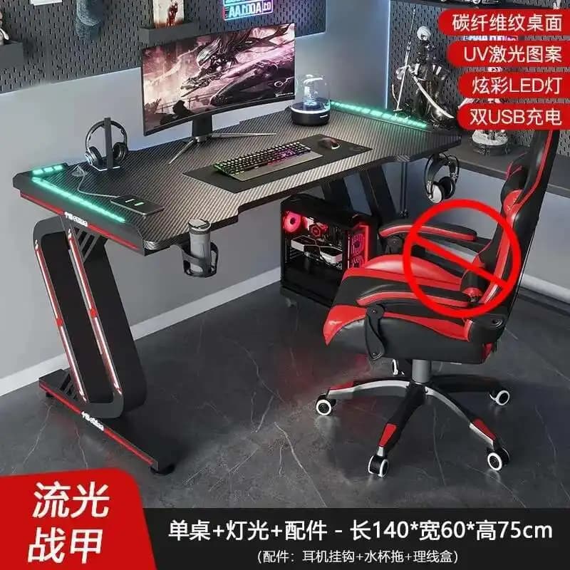 Scrivanie per computer Tavolo moderno Mobili per ufficio Scrivania da gioco in fibra di carbonio Camera da letto di casa Scrivania per studenti Scrivania da gioco