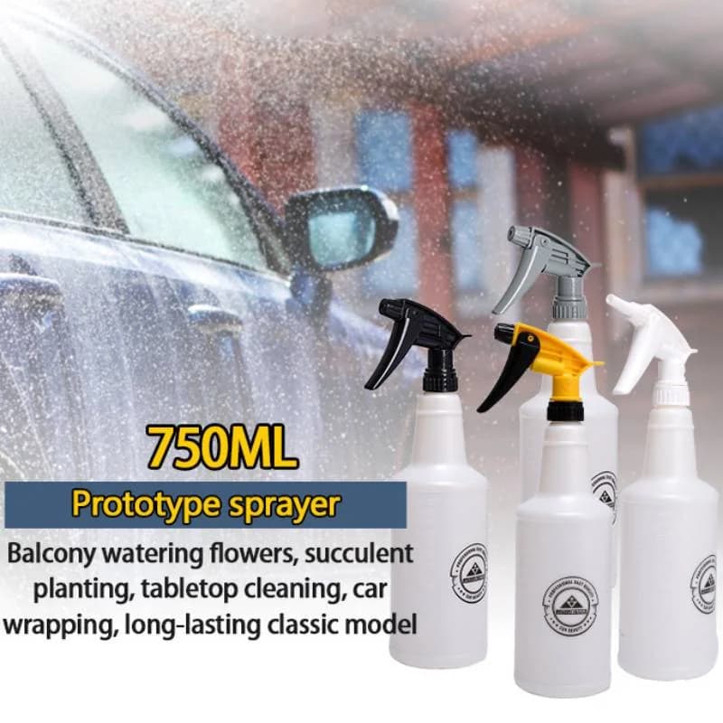 Flaconi spray vuoti in plastica da 750 ml Fl Oz, riutilizzabili, per soluzioni detergenti, acqua, dettagli automatici o bagno e cucina