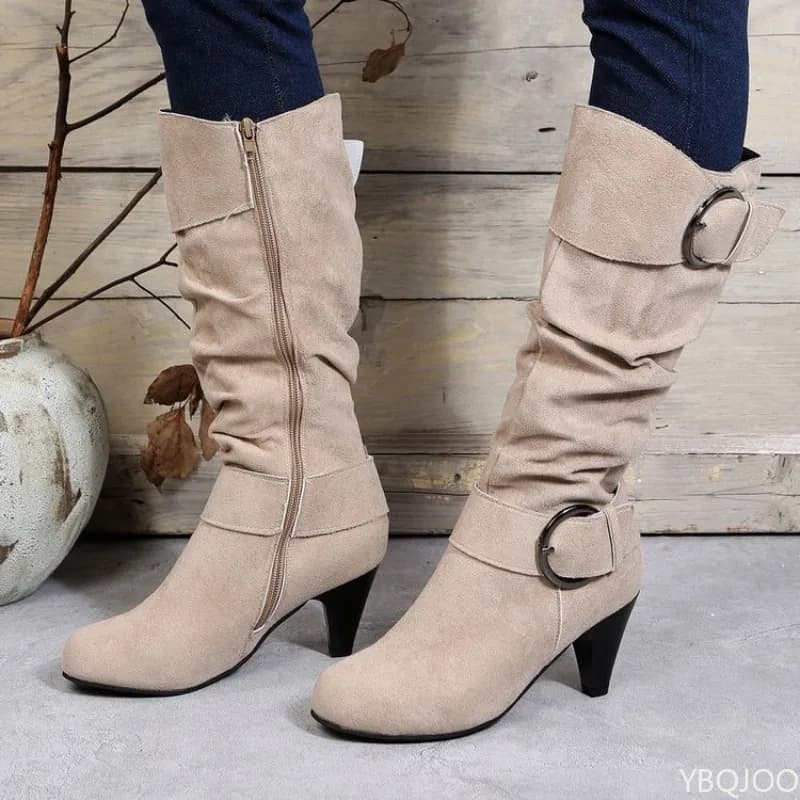 Fashion Versatile New Spring Autumn Mid Length Boots Elegant Simple Women Shoes With Heel High Comfortable and Minimalist Boots