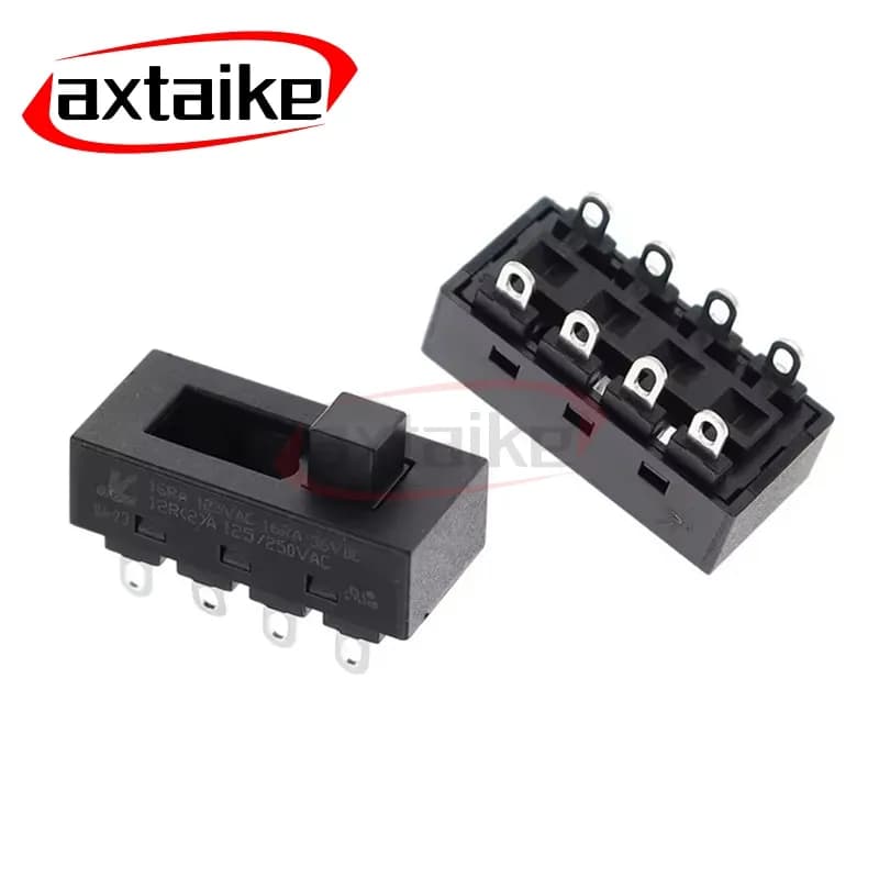 2 Pezzi Interruttore a Levetta Scorrevole LQ-103H a 3 Posizioni 8 Pin 12A 250V AC, Selettore Aria Calda/Fredda per Riparazione Asciugacapelli Compatibile con