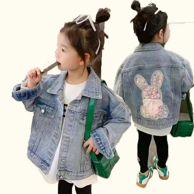 Newborn Jeans Coat Fashion Jacket for Kids Spring Kids Casual Head Autumn Teenagers Dresses with 2-10 years wide buttons