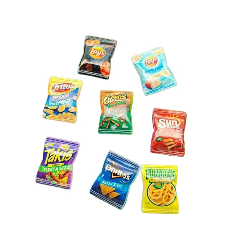 10 Pezzi Patatine Fritte Simulate Casuali, Decorazioni per Casa delle Bambole, Mini Snack, Accessori per Casa delle Bambole, Giocattoli per Gioco di Ruolo