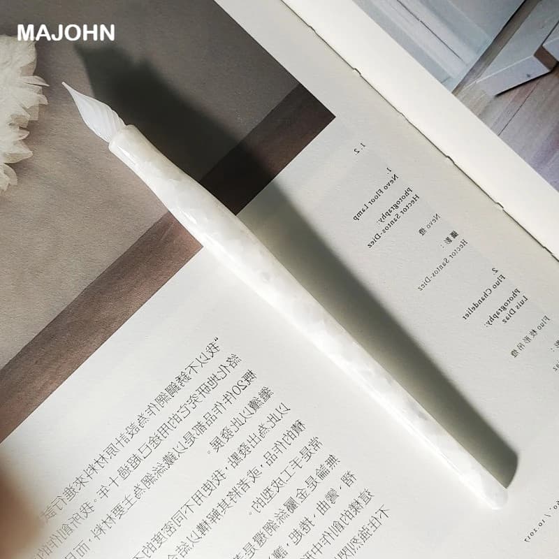 MAJOHN N12 Resin Handmade Glass Dip Pen Ink Pen Nib For Writing Fountain Pens School Business Office Supplies Stationery
