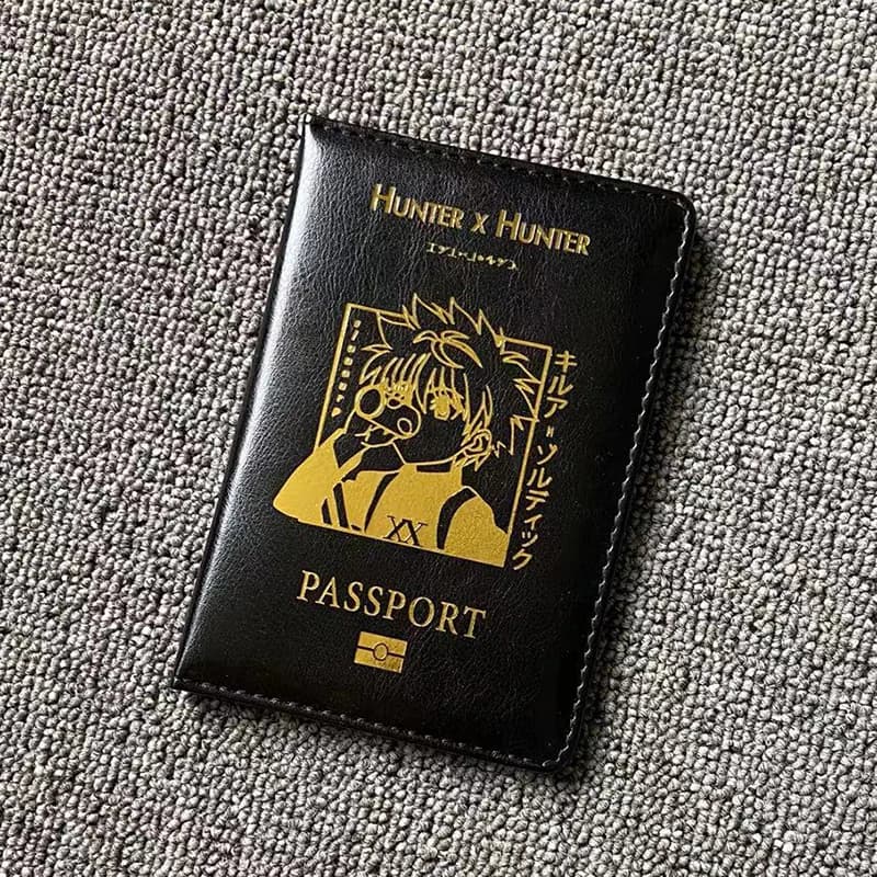 Custodia per passaporto da viaggio Anime Hunter Simpatiche coperture in pelle PU per passaporti Custodia per passaporto con portafoglio da viaggio di nuovo design