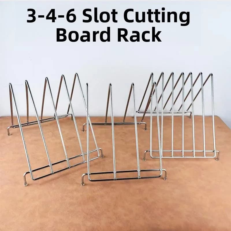 Thickened Line Stainless Steel 3 4 5 610 Grid Cutting Board Rack Dinner Plate Holder Kitchen Storage Organizer Spice Rack