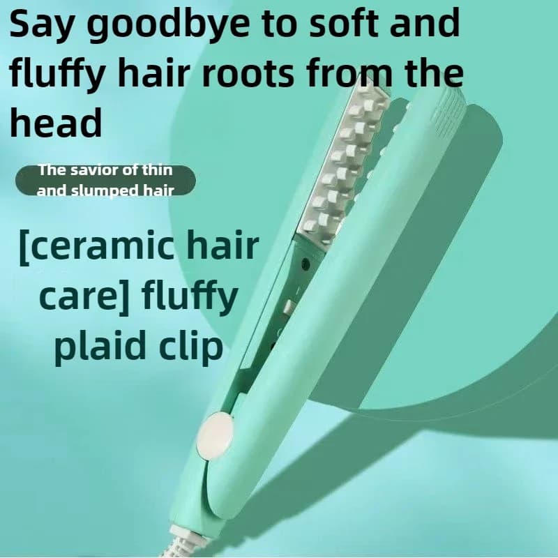 Spazzole Elettriche per Capelli 220V, Spazzola Lisciante Airwrap, Mini Spazzole Elettriche in Ceramica per la Cura dei Capelli con Clip Morbida a Quadretti