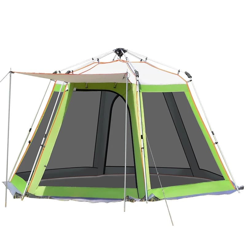 Tenda da campeggio per 6-8 persone a prezzo economico all'ingrosso Tenda da esterno con palo in alluminio automatico Tenda a baldacchino antizanzare