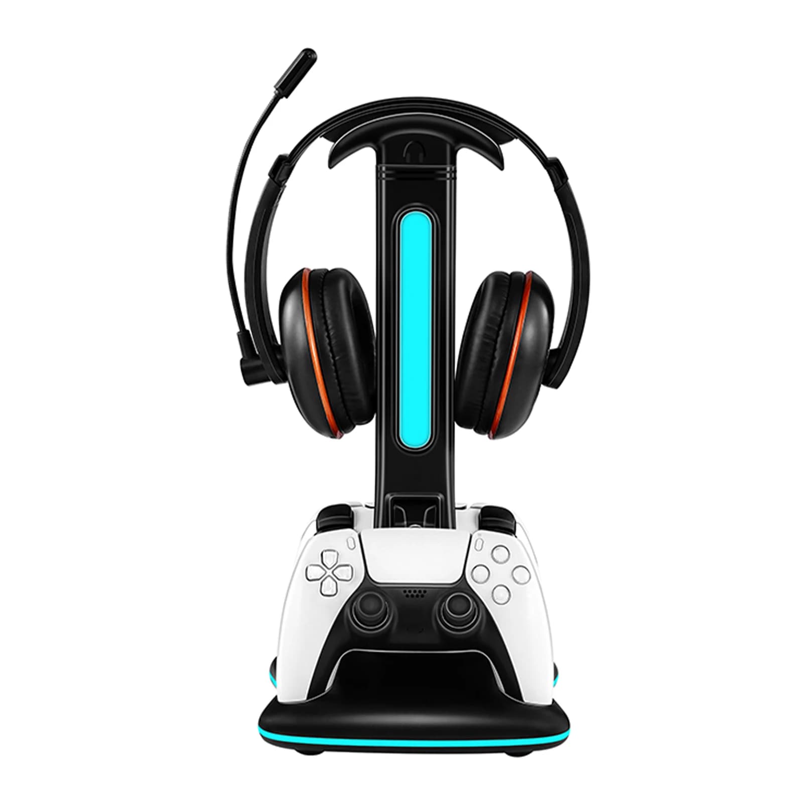 Stazione di Ricarica per Due Controller con Supporto per Cuffie da Gaming, Accessori per PlayStation 5
