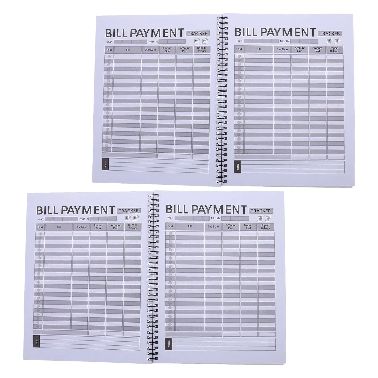 Set di 2 Organizzatori Mensili per il Pagamento delle Bollette, Quaderno per il Monitoraggio delle Fatture, Pianificatore Finanziario Personale, Tracker dei Spese Mensili con Lista di Controllo