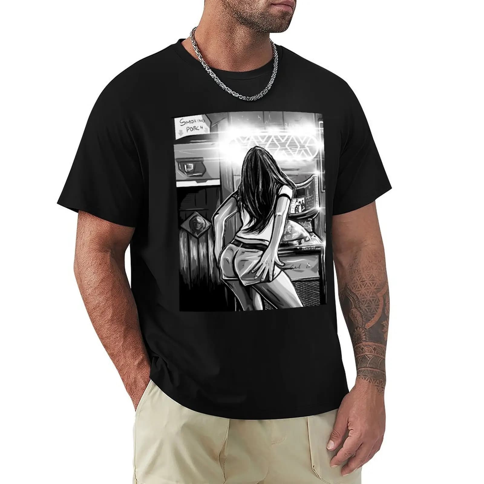 Deathproof Lap Dance Intro, T-shirt con lavorazione digitale, top casual a maniche corte alla moda