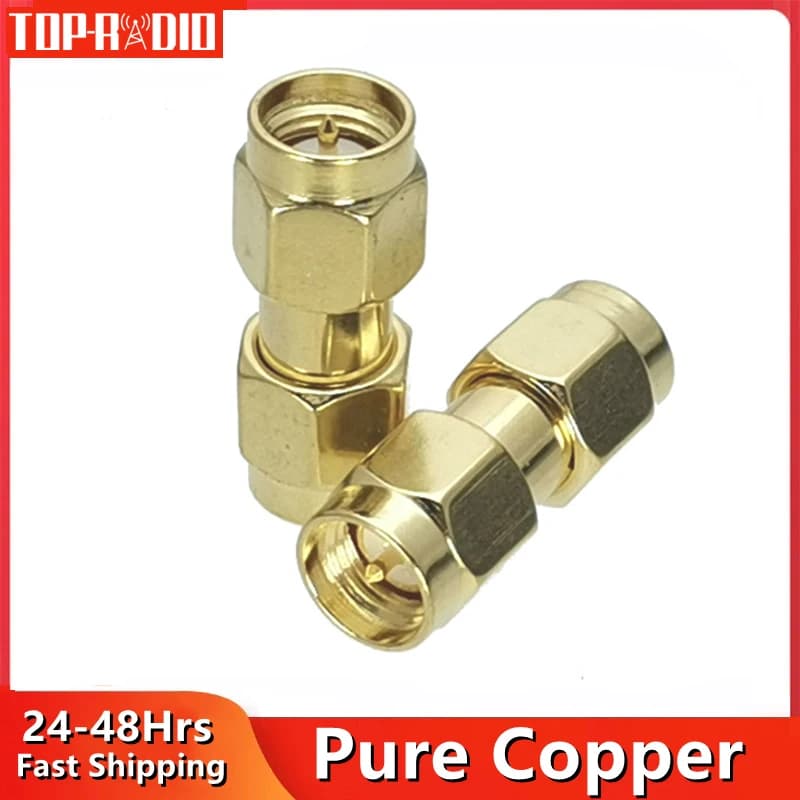 Spina maschio SMA 1PC a adattatore spina maschio SMA connettore convertitore coassiale RF placcato oro dritto nuovo ottone
