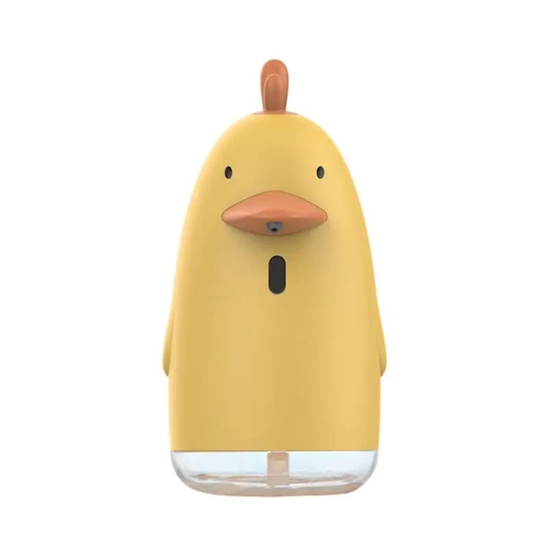 Dispenser di sapone MAKE-Kids, simpatici dispenser di sapone schiumogeno senza contatto a forma di gallina gialla, dispenser automatici a mani libere a forma di cartone animato