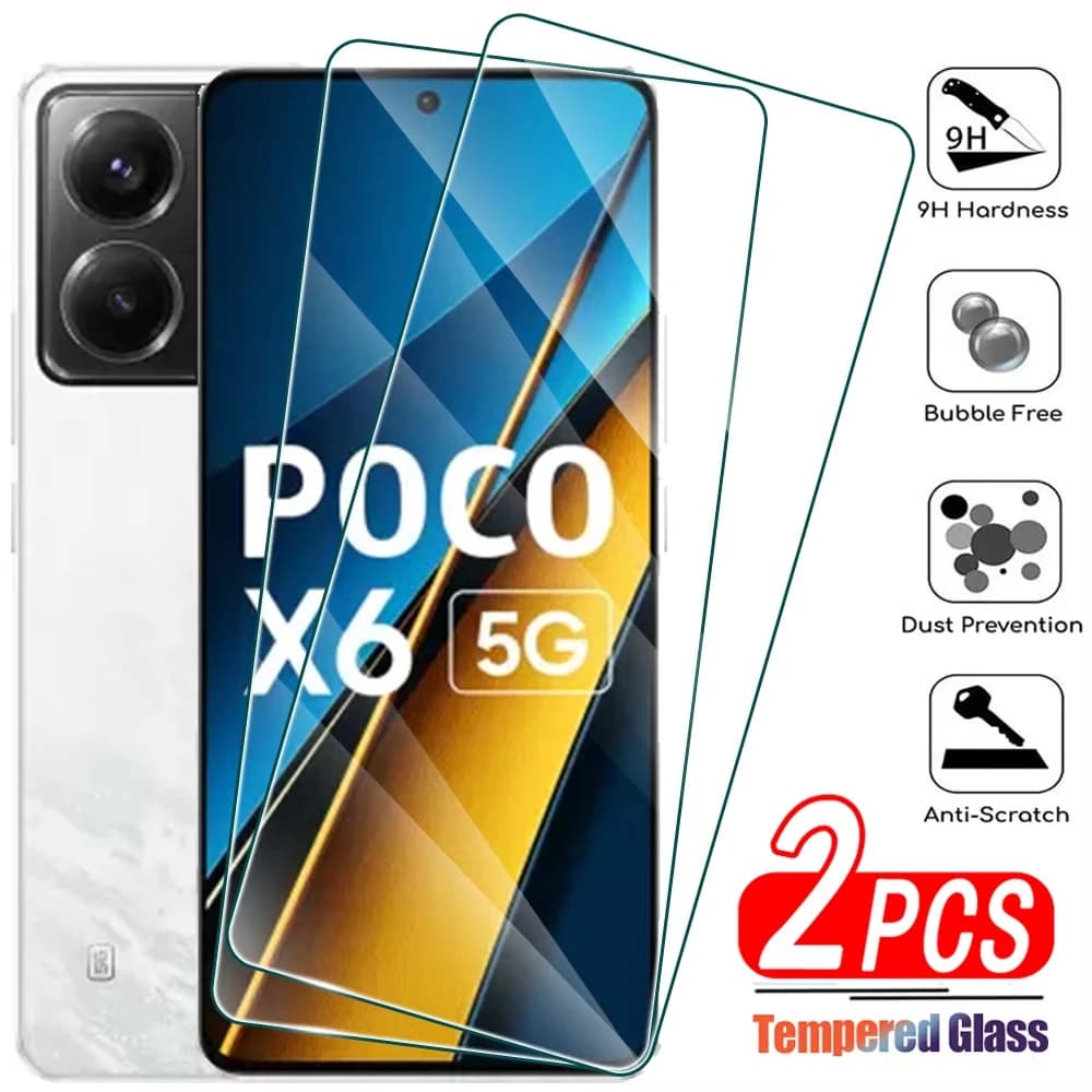 1/2PCS Screen Protector Film For POCO X7 Pro 5G F7 M7 X6 X5 X3 F6 F5 F4 F3 M6 4G 5G C85 C75 C61 C65 C61 C55 Tempered Glass Film