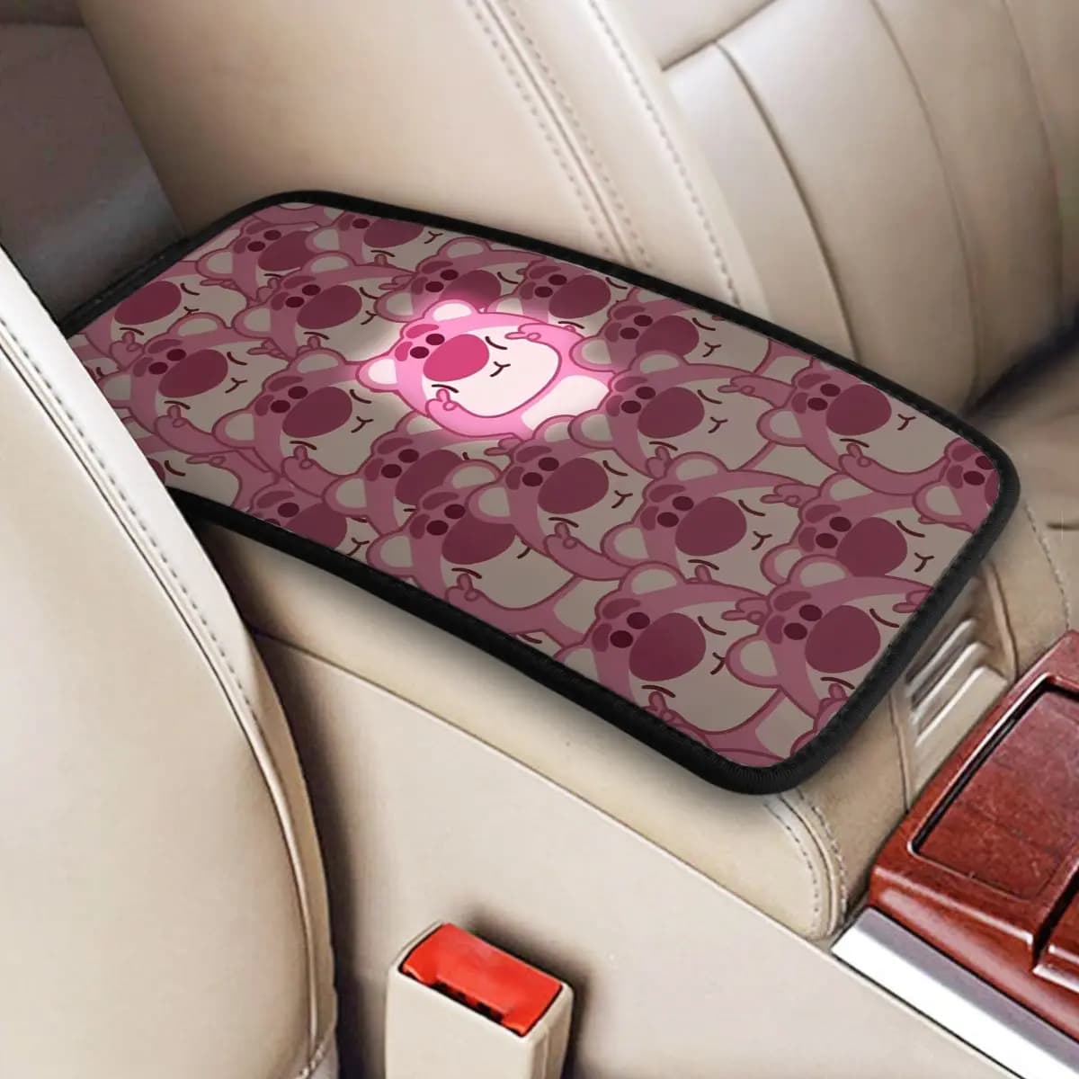 Lotso Pink Bear Covers central console for car Universal waterproof protection for car seat box
