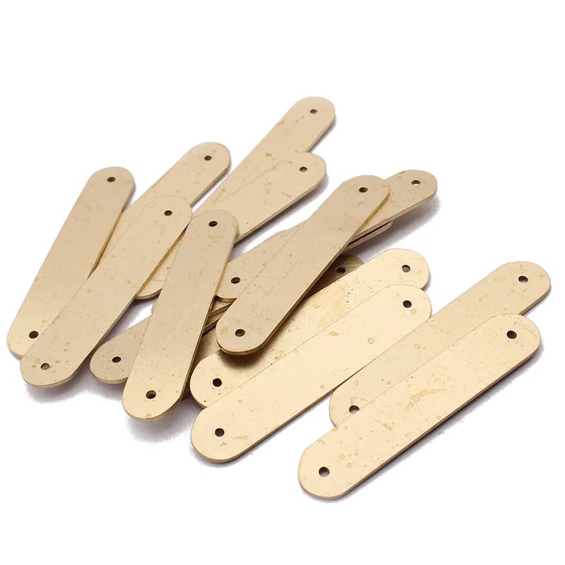 10 pz. Connettori a barra ovale piatta in ottone grezzo per stampaggio, ciondoli e targhette per creazione gioielli fai da te, collane e bracciali