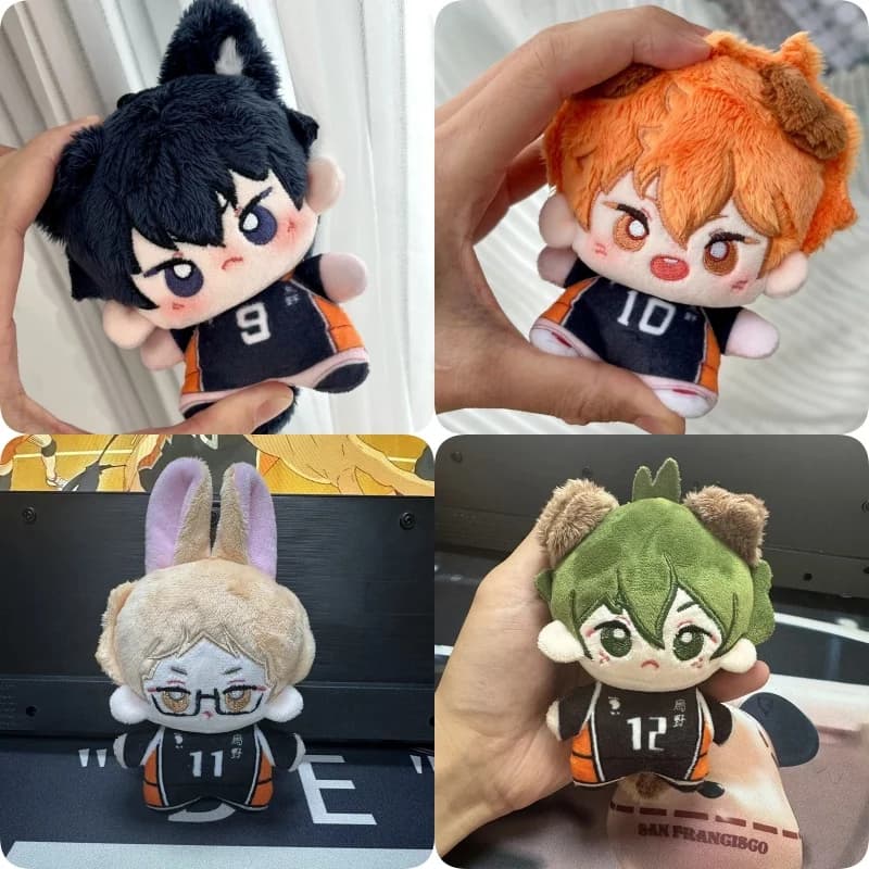 Nuovo Peluche Kawaii Haikyuu da 10 cm, Portachiavi Hinata Shoyo, Ciondolo per Borsa Tobio Kageyama Yu Nishinoya, Mini Bambola di Peluche a Tema Pallavolo, Regalo