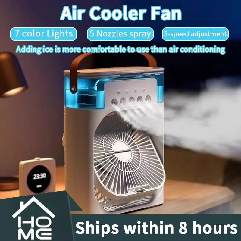 Nuovo 3 in 1 ventilatore condizionatore d'aria domestico piccolo dispositivo di raffreddamento dell'aria LED luce notturna umidificatore portatile ventola di regolazione dell'aria ventilatore per ufficio casa