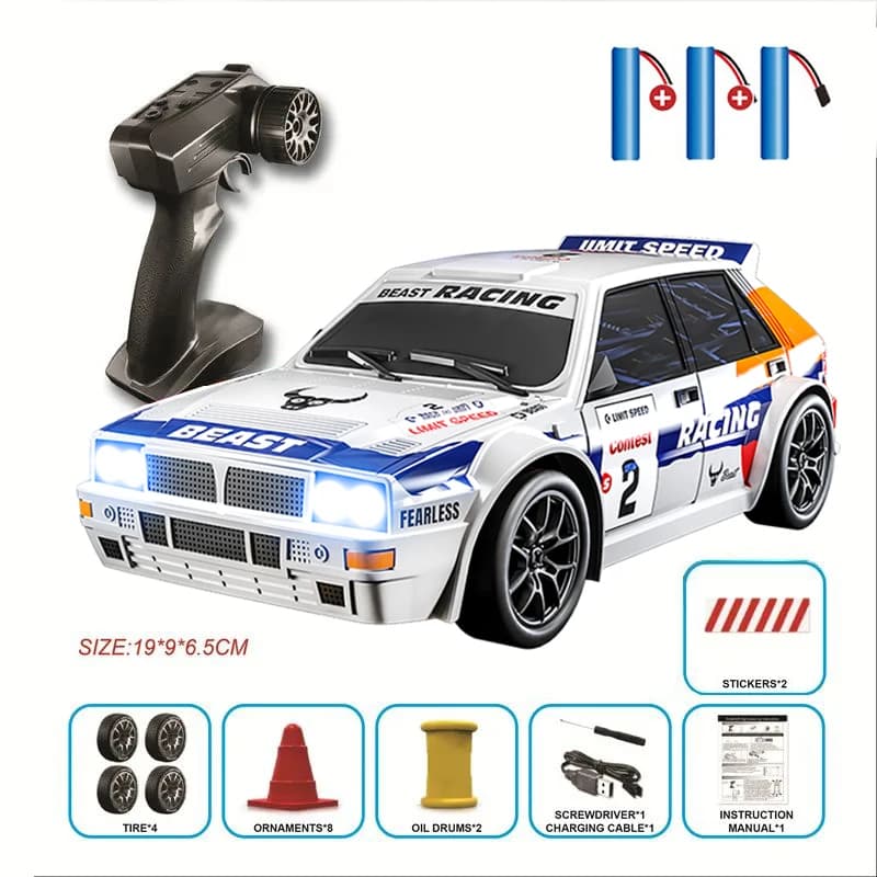 New 4WD RC Car 1:24 Scale Four-wheel Drive Drift With Two Speed Settings 20 Km/h LED Light Children Toys Rechargeable SG204