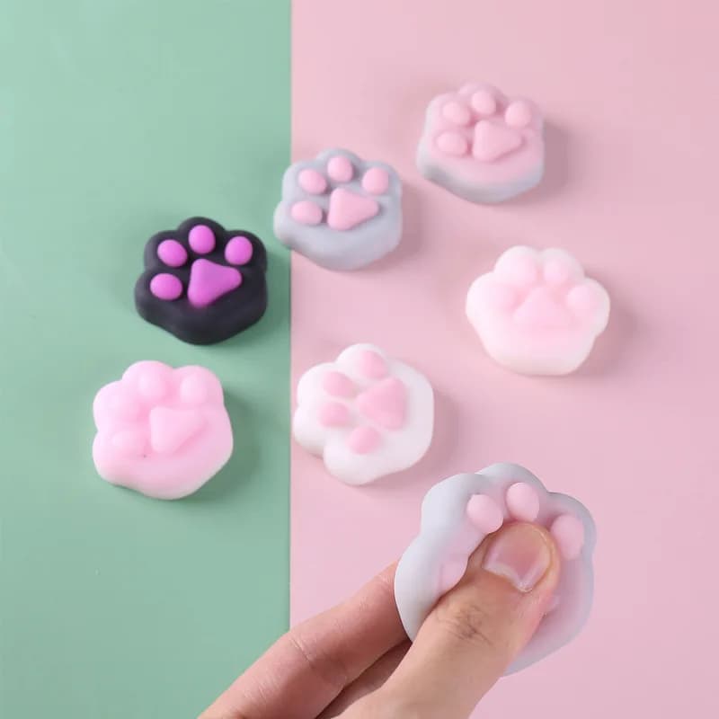 Giocattolo di decompressione in silicone pizzico peluche mini zampa di gatto giocattolo squishy cartone animato sfiato decompressione giocattoli giocattolo di gomma regalo di Capodanno