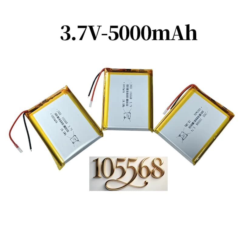 105568 3.7V 5000mAh Lithium Polymer Battery | Rechargeable Li-Po for Power Bank Hand Warmer LED Light Smart Robot