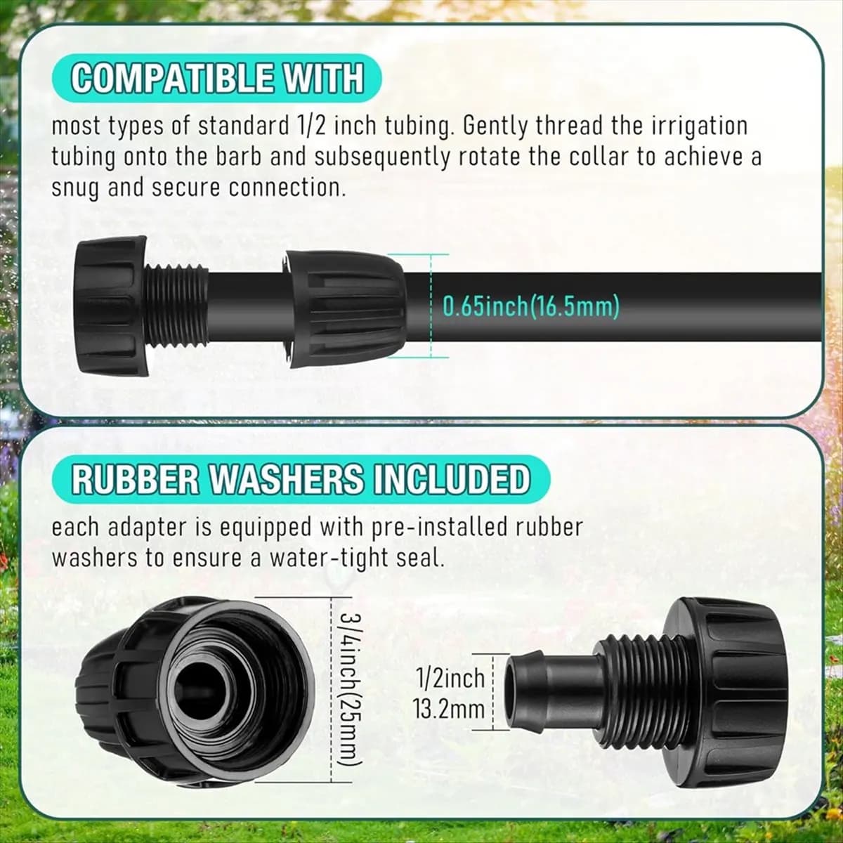 MALL 2 Pack 25Psi Drip Irrigation Pressure Regulator Kit, Water Backflow Preventer for 3/4Inch Garden/Faucet Hose