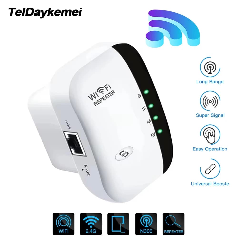 Ripetitore WIFI wireless Router 300Mbps 2.4G Range Extender Amplificatore di segnale Wi-Fi Adattatore scheda di rete 802.11N