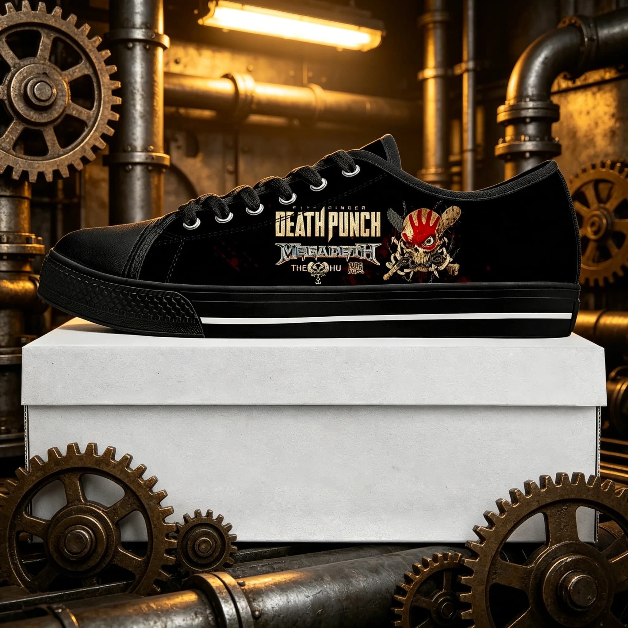 Five Finger Death Punch Sneakers classiche in tela Scarpe casual unisex Scarpe basse con lacci Comode da passeggio per uomo