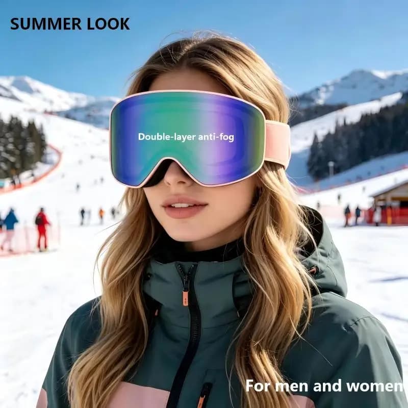 Double Layer Anti-Fog Ski Goggles for Men And Women Windproof Outdoor Mountaineering Goggles with Myopia for Myopia Users