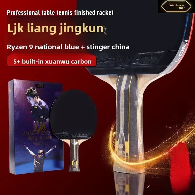 LOKI Liang Jingkun Racchetta da ping pong professionale a livello competitivo con gomma nazionale blu + lama lunga Rui 9