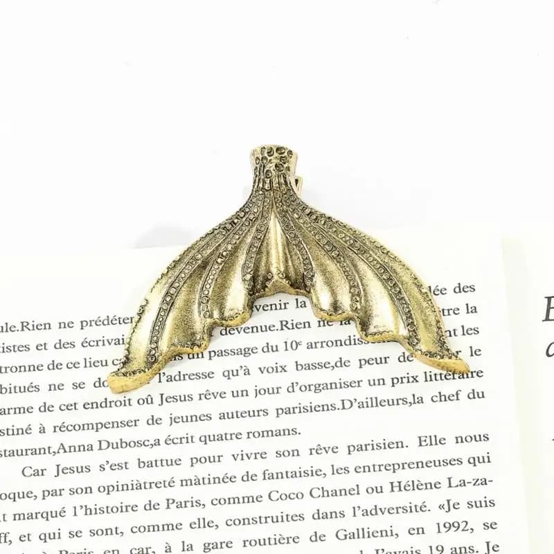 Y1UB Fish Tail Shaped Bookmarks Retro Page Holder Clip Scrapbooking Clip Document Receipt Clamp For Journal Planner Notebook
